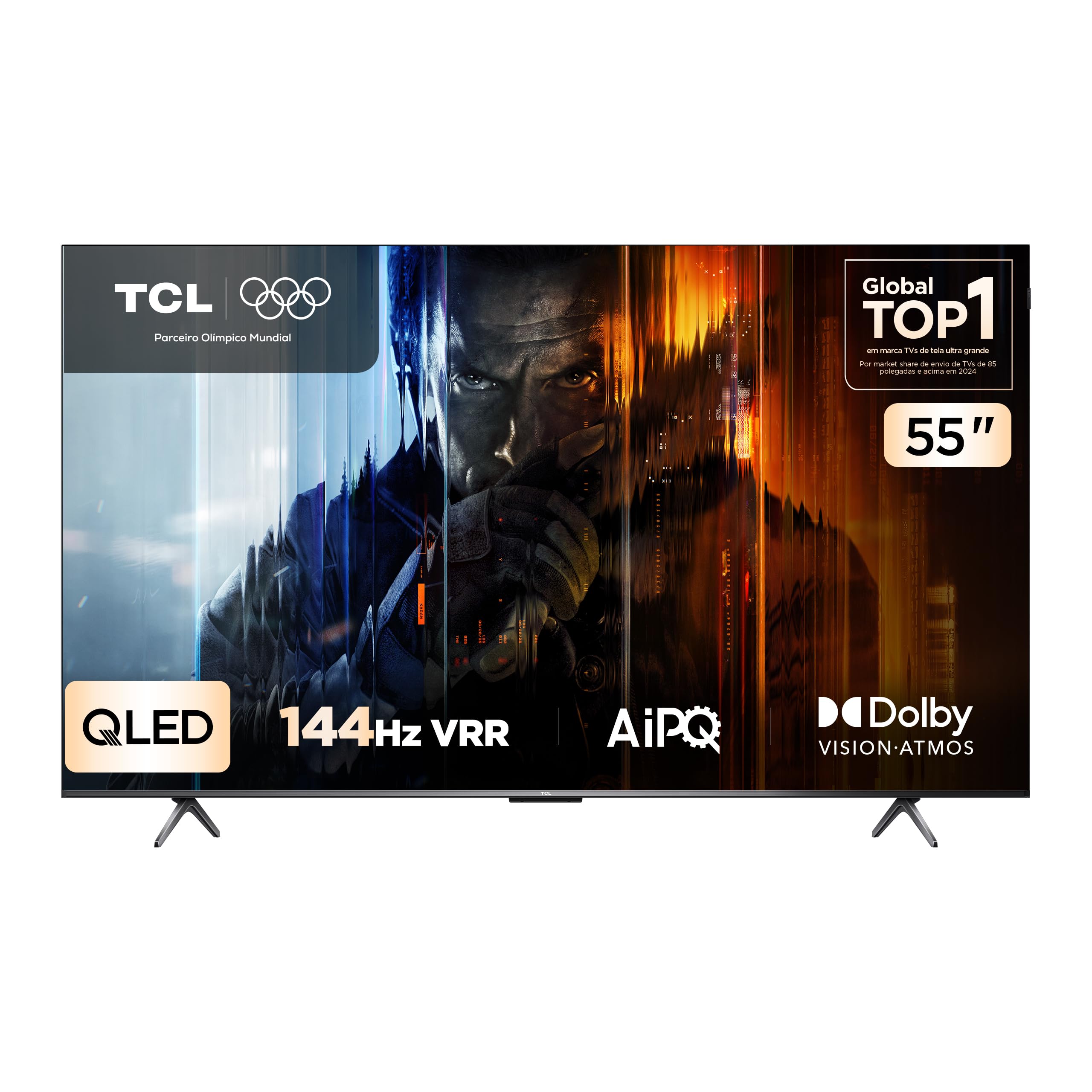 TCL, QLED Smart TV, 55”, 55P8K, 4K UHD, Google TV, 144Hz, Google